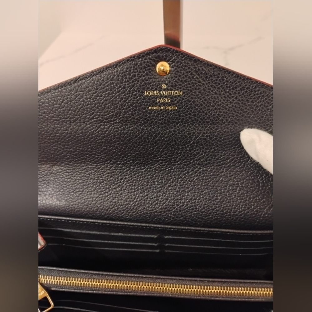 Louis Vuitton Empreinte Sarah Wallet with GHW - Navy Leather - Picture 3 of 11